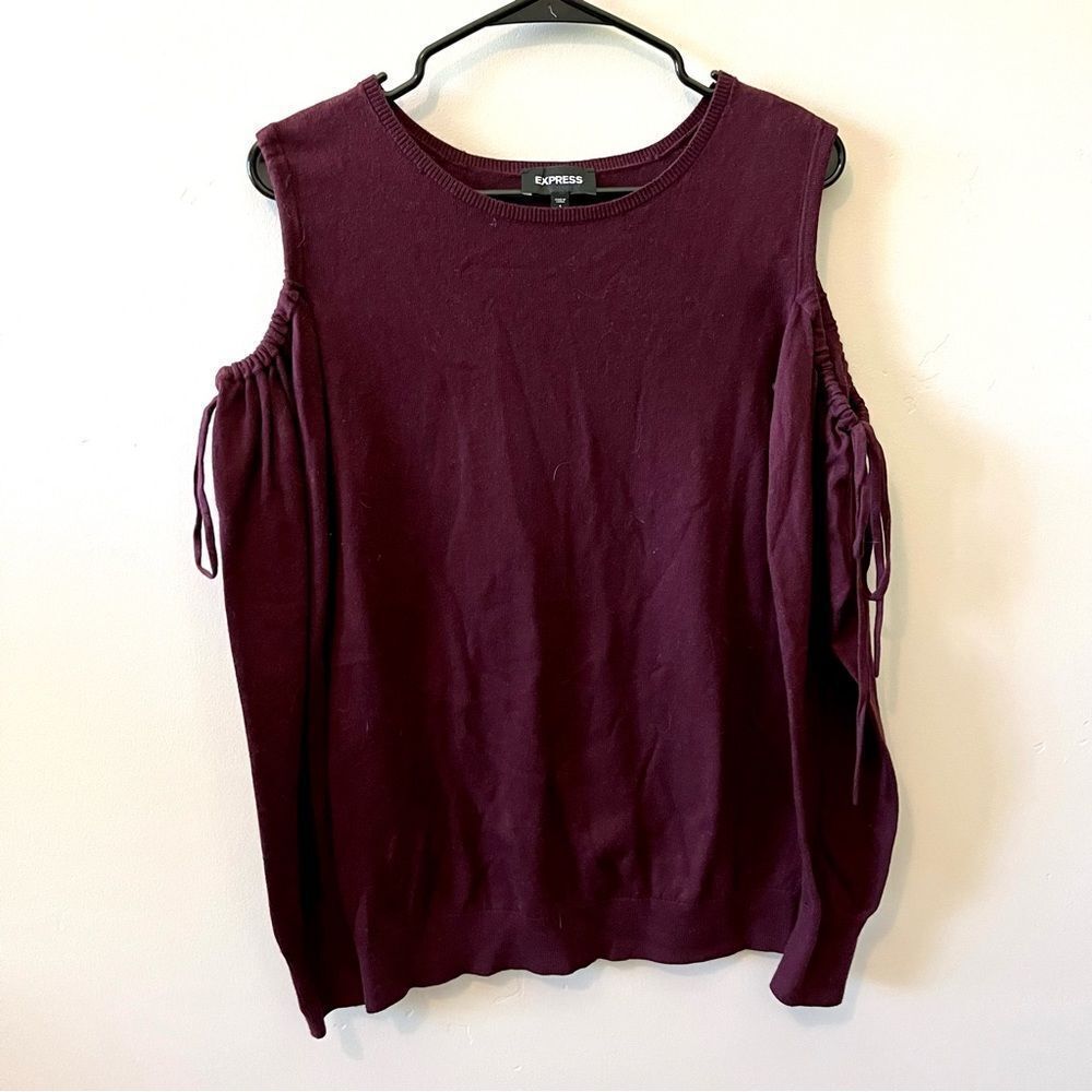 EXPRESS Crewneck Cold Shoulder Sweater Size Small